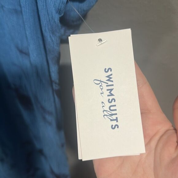 Swimsuits for All Plus Size Abigail Cover Up Tunic Blue Tie Dye 18/20 NWT - Picture 6 of 8